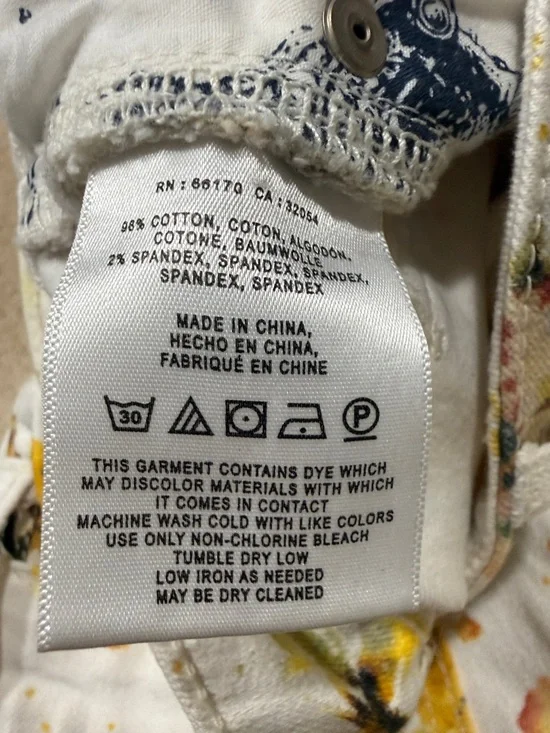 Anthropologie Pilcro Letterpress Floral High Rise Bootcut Jeans Size 27 - Picture 9 of 10